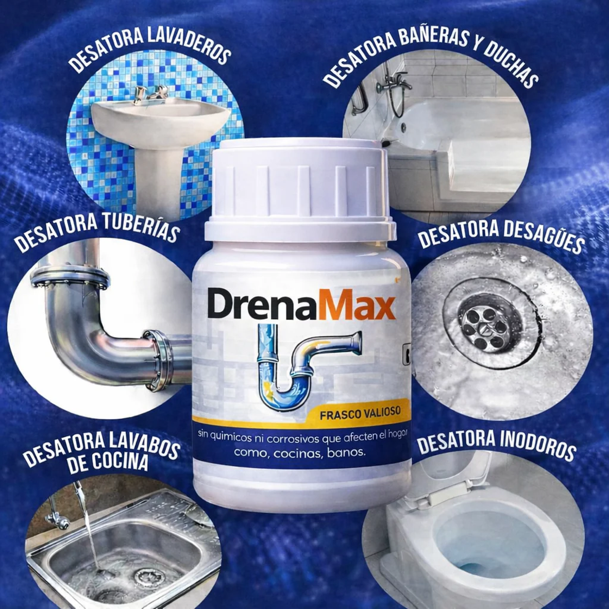 DrenaMax® La herramienta de presión que destapa cualquier tubería en segundos sin químicos ni plomero